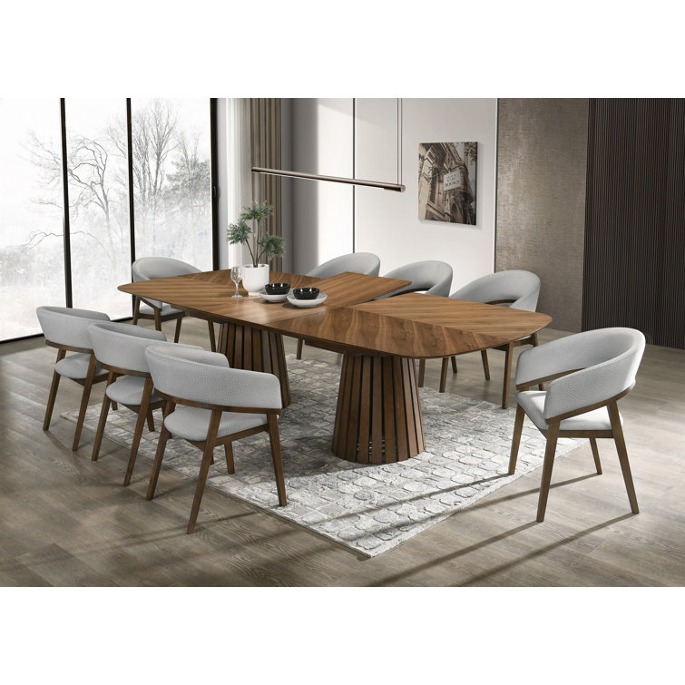 Truman Mid century Modern Walnut Extendable Dining Set
